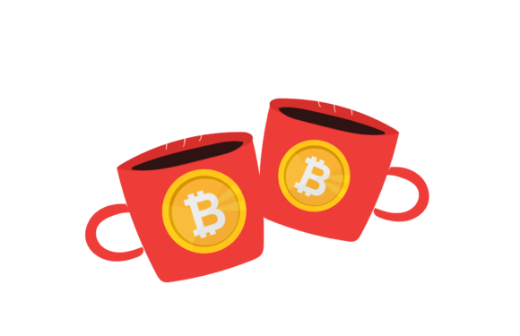 Bitcoin Christmas Glass Cup Illustration for Local Branding