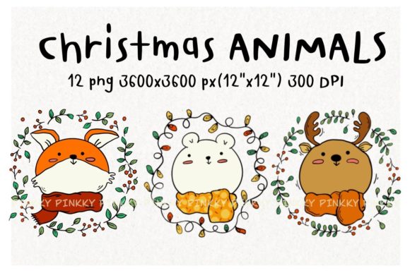 Christmas Animal Clipart for Festive Illustrations
