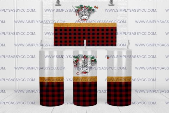 Christmas Cow Sublimation Wrap Illustrations