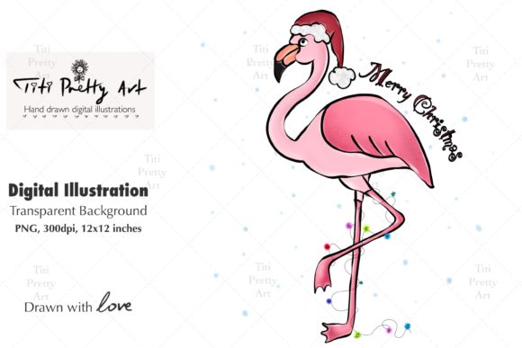 Christmas Flamingo Sublimation PNG Print for Branding and Packaging