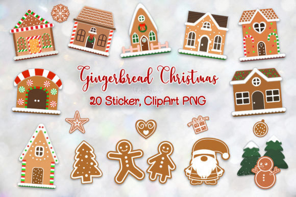 Christmas Gingerbread Clipart Sticker for Website and Editorial Use