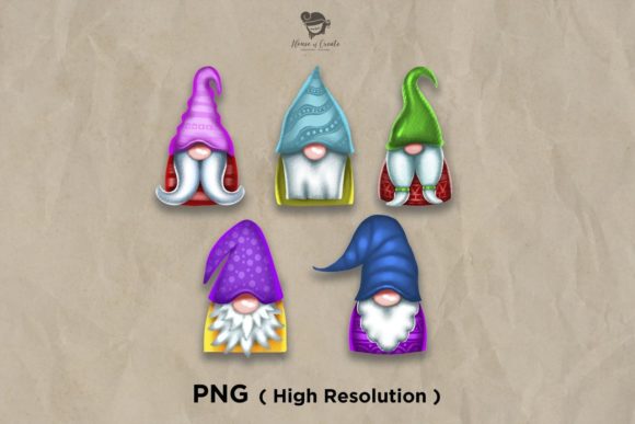 Christmas Gnome Set 1 Sublimation Illustrations