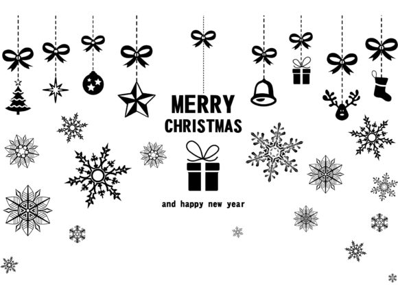 Christmas Silhouette Symbols Card Illustrations