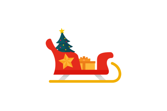 Christmas Sleigh Vector-203 Illustrations for Digital Selling