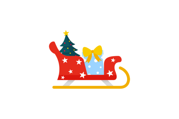 Christmas Sleigh Vector-204 Illustrations for Local Business Branding