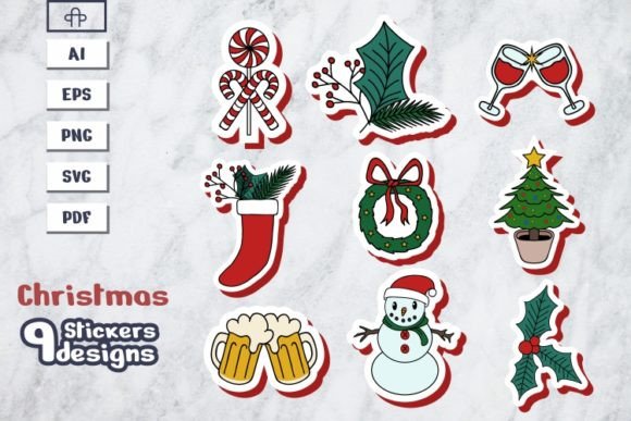 Christmas Sticker Vector Illustration for Website and Editorial Use