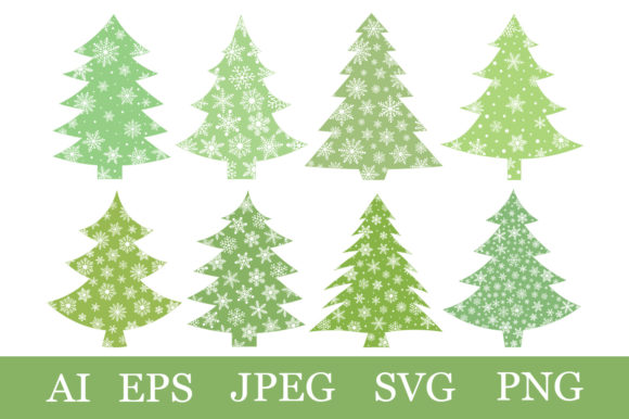 Christmas Tree Bundle. Christmas SVG Illustrations