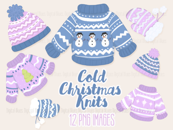 Cold Christmas Knits Illustrations for Festive Branding