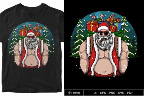 Cool Santa Illustration for Festive Design Projects