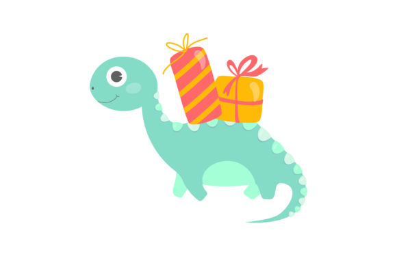 Dinosaur Christmas Illustration for Branding and Marketing