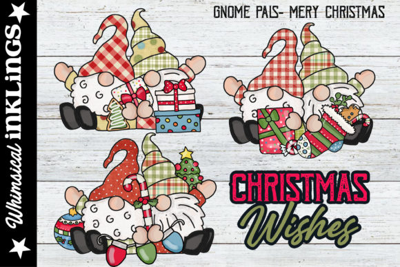 Gnome Pals Merry Christmas Illustrations