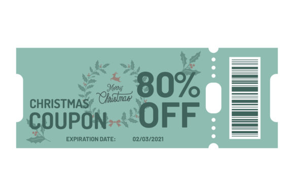 Merry Christmas Coupon Concept Design Illustrations