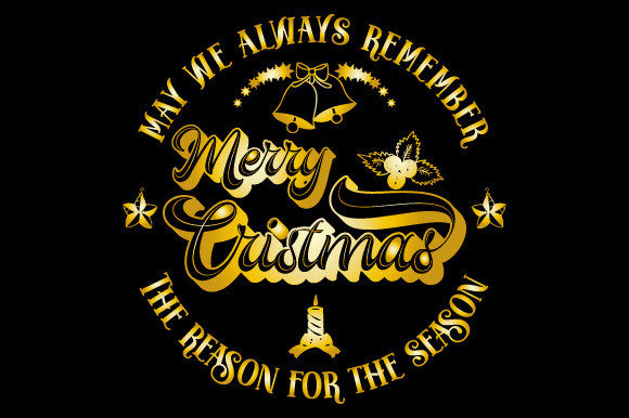 Merry Christmas Quote Gold SVG EPS PNG Illustrations