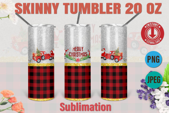 Merry Christmas Santa Skinny Tumbler 20o Illustrations
