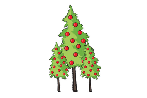 Modern Christmas Tree Illustration for Design Projects