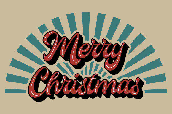 Retro Merry Christmas Sunburst SVG EPS Illustrations