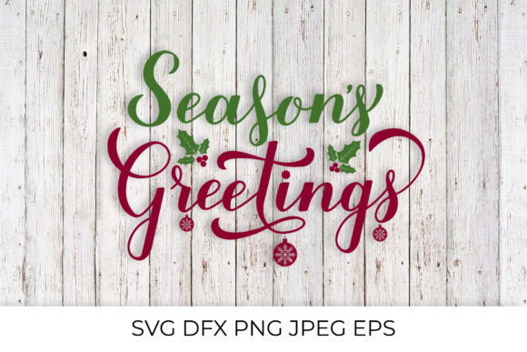 Season’s Greetings Lettering for Christmas Illustrations