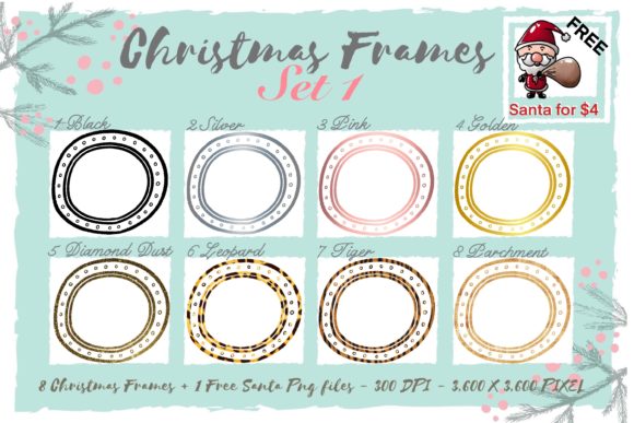 Sublimation Christmas Frames Set 1 for Blog Graphics and Editorial Design