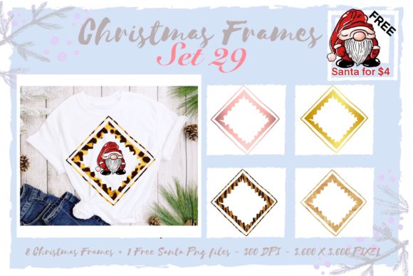 Sublimation Christmas Frames Set 29 Illustrations